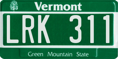 VT license plate LRK311