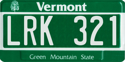 VT license plate LRK321