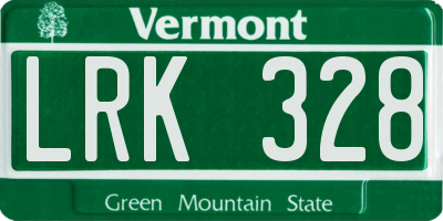 VT license plate LRK328