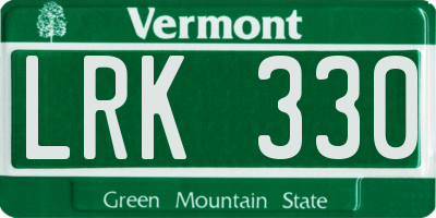 VT license plate LRK330