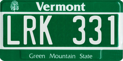 VT license plate LRK331