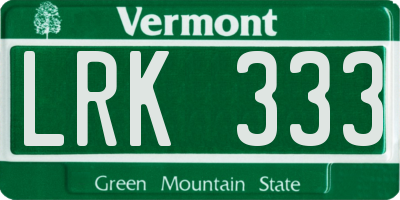 VT license plate LRK333