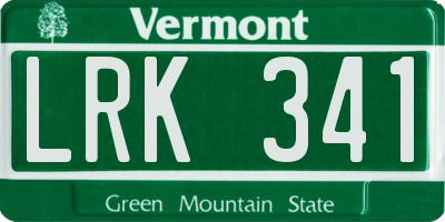 VT license plate LRK341