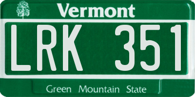 VT license plate LRK351