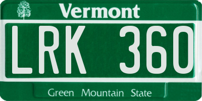 VT license plate LRK360