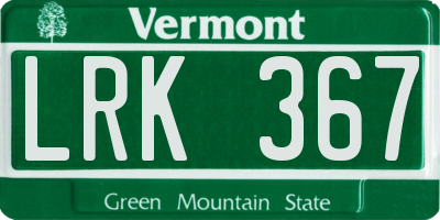VT license plate LRK367