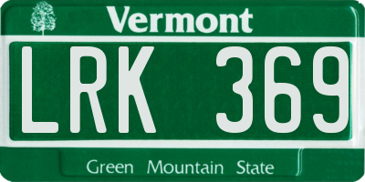 VT license plate LRK369