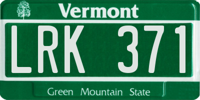 VT license plate LRK371