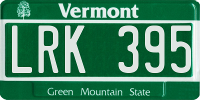 VT license plate LRK395