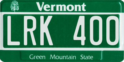 VT license plate LRK400