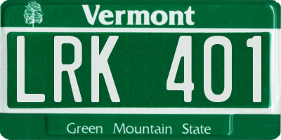 VT license plate LRK401
