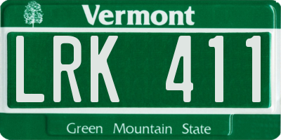 VT license plate LRK411