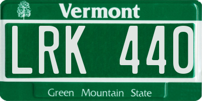 VT license plate LRK440