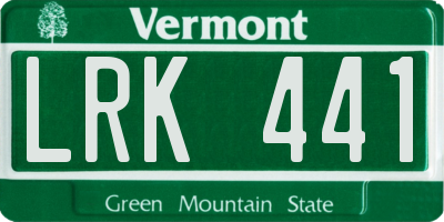 VT license plate LRK441