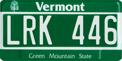 VT license plate LRK446