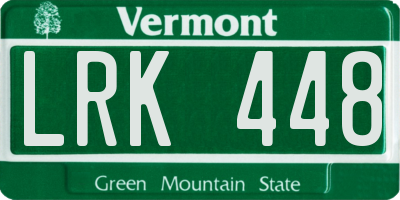VT license plate LRK448