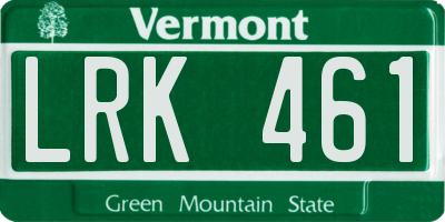 VT license plate LRK461
