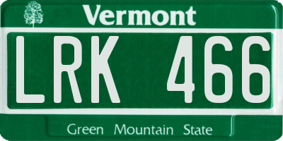 VT license plate LRK466