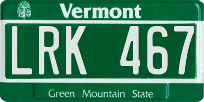 VT license plate LRK467