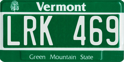VT license plate LRK469