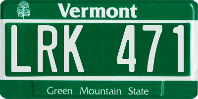 VT license plate LRK471