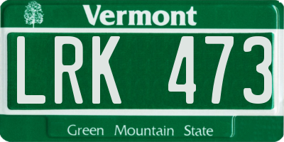 VT license plate LRK473