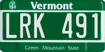 VT license plate LRK491
