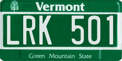 VT license plate LRK501