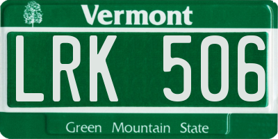 VT license plate LRK506