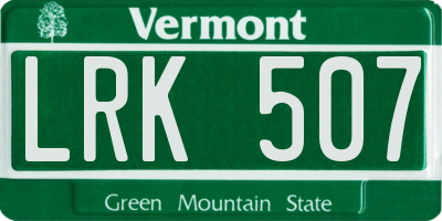 VT license plate LRK507