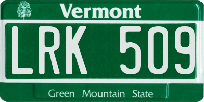 VT license plate LRK509