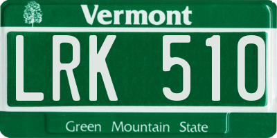 VT license plate LRK510