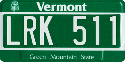VT license plate LRK511