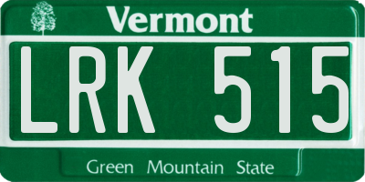 VT license plate LRK515