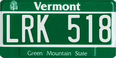 VT license plate LRK518