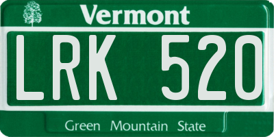 VT license plate LRK520