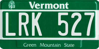 VT license plate LRK527