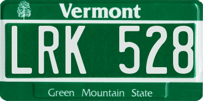 VT license plate LRK528