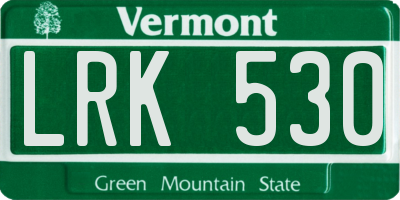 VT license plate LRK530
