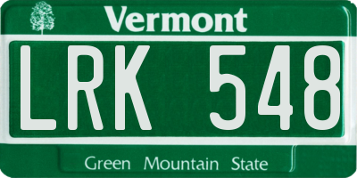VT license plate LRK548
