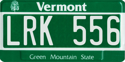 VT license plate LRK556