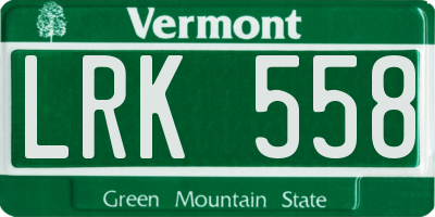 VT license plate LRK558
