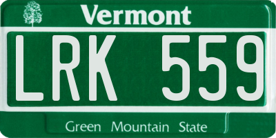 VT license plate LRK559