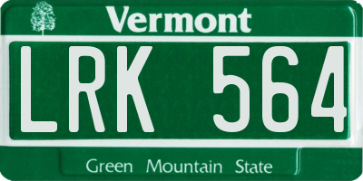 VT license plate LRK564