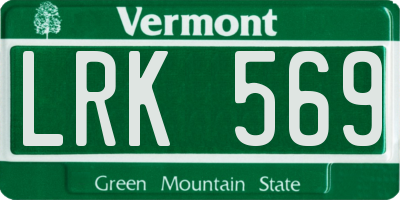 VT license plate LRK569