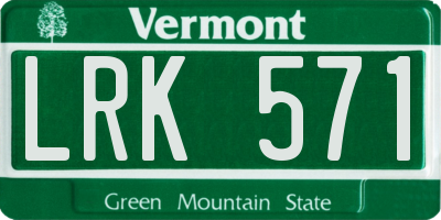 VT license plate LRK571