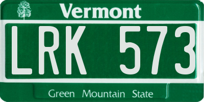 VT license plate LRK573