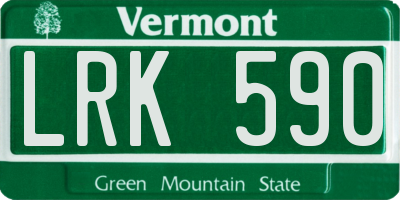 VT license plate LRK590