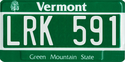VT license plate LRK591