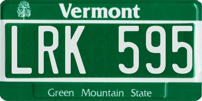 VT license plate LRK595